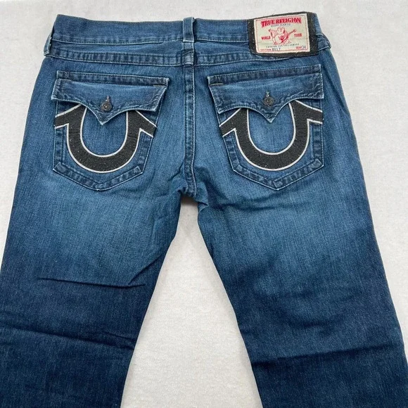 True Religion Men's Dark Wash Blue Straight Denim Section Billy Size 38